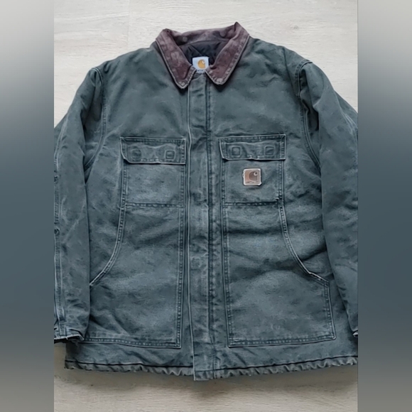 Vtg 2003 Carhartt C03 HTG Moss Green Quilt Lined Arctic Duck Barn Coat Jacket X - Picture 6 of 9
